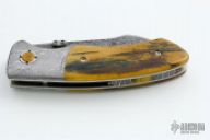 Mammoth Ivory And Damascus Linerlock