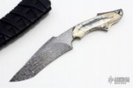 Damascus & Ivory Neck Knife