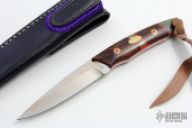 Small Damascus Fixed Blade- Otter