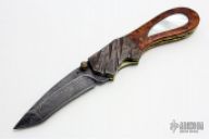 Damascus, Burl Wood & Pearl Folder