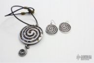 Pendant Necklace w/ Hidden Spike and Matching Earrings