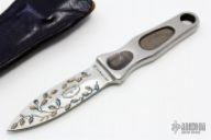 Sting Boot Knife w/ Gold Tone Etching (#8)