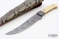 Damascus and Ivory Fixed Blade
