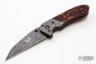 Damascus and Wood Linerlock