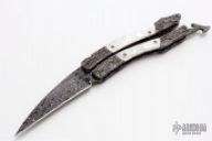 Carved Damascus & Pearl Balisong