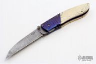 Damascus and Bone Linerlock