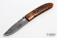 Damascus and Jigged Bone Linerlock