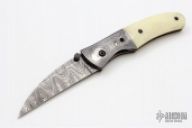 Damascus and Bone Linerlock