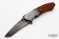 Damascus and Burl Wood Folder