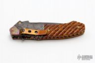 Damascus and Burl Wood Folder