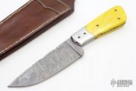 Damascus & Bone Drop Point