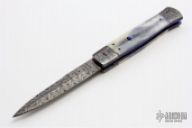 Damascus and Bone Linerlock Auto