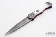Damascus Coffin Linerlock Auto