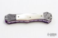 Damascus Coffin Linerlock Auto