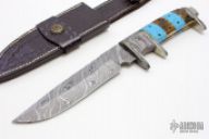 Damascus & Turquoise Sub-Hilt