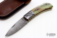 Damascus and Bone Lockback
