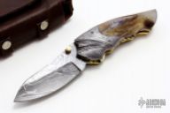 Damascus and Bone Linerlock