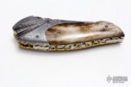 Damascus and Bone Linerlock