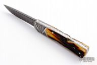 Damascus and Stag Lockback