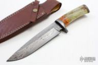 Burl, Bone, and Damascus Hunter