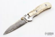 Mammoth and Damascus One Hand Knife