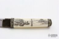 Scrimshawed and Engraved Tanto