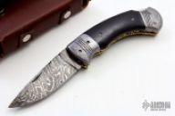 Damascus and Ebony Lockback Folder
