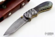 Damascus and Bone Linerlock