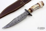 Stag, Bone, and Damascus Fighter