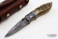 Damascus and Ram Horn LinerLock
