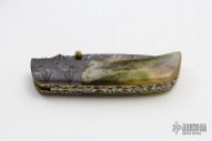 Damascus and Bone Linerlock