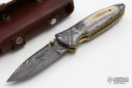 Damascus and Bone Linerlock