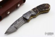 Damascus and Ram Horn Linerlock