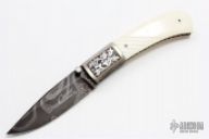 Damascus Engraved Linerlock