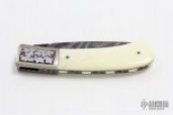 Damascus Engraved Linerlock