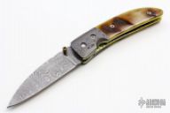 Damascus and Sheep Horn Linerlock