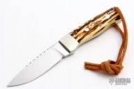 Drop point hunter with stag scales