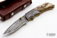 Damascus and Bone Linerlock