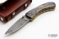 Damascus and Bone Linerlock