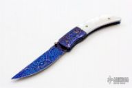 Fancy Mosaic Damascus and Pearl Folder