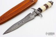 Damascus, Bone & Wood Dagger