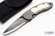 Damascus Abalone Linerlock