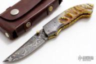 Damascus and Sheep Horn Linerlock