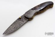 Damascus and Bone Linerlock