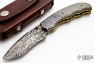Damascus and Micarta Linerlock