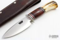 4" Leather Stag Drop Point