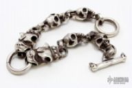 Sterling Dog and Skull Braclet