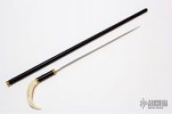Carved Ivory Cane with Damascus Blade