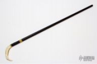 Carved Ivory Cane with Damascus Blade