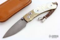 Black Damascus Kestrel w/ Mokume and Pearl